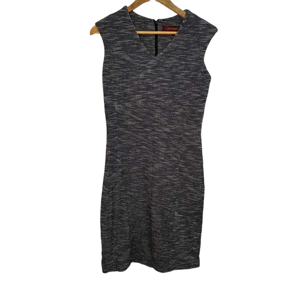 Hal Rubenstein Black‎ White Tweed Cap Sleeve Shirt Dress Size Small